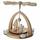Piramide natalizia Sacra Famiglia Kaledos legno naturale Val Gardena 25x20 cm s4