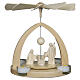 Christmas pyramid with Aram Nativity Scene and sheep, Val Gardena natural wood s1