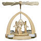 Val Gardena wooden Christmas pyramid 3 two-tone patinated Aram angels s1