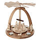 Pirámide de Navidad belén 14 piezas madera natural Val Gardena 30x30 cm s1