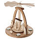 Pirámide de Navidad belén 14 piezas madera natural Val Gardena 30x30 cm s4