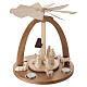 Pirámide de Navidad belén 14 piezas madera natural Val Gardena 30x30 cm s7