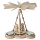 Val Gardena natural maple wood Christmas pyramid with 3 Luna angels 20x15 cm s3