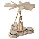 Val Gardena natural maple wood Christmas pyramid with 3 Luna angels 20x15 cm s5