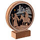 Joseph and Mary on donkey decoration LED warm white wood 20 cm s3