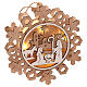 Nativity on a snowflake, hanging wooden ornament with LED lights, 8 in s3