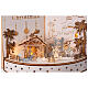 Nativity open book wooden music box LED 25x30x15 cm s2