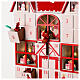 Advent calendar, red and white house with Santa, LED lights, 14x12x2 in s2