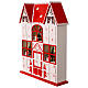 Advent calendar, red and white house with Santa, LED lights, 14x12x2 in s3