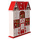 Advent calendar, red and white house with Santa, LED lights, 14x12x2 in s5