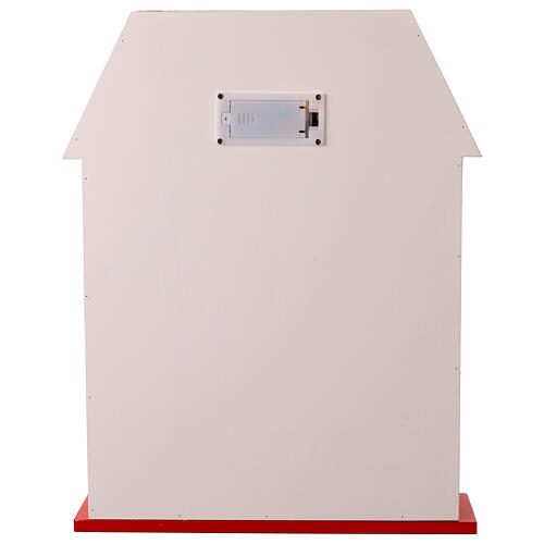 Calendario Avvento casa Babbi Natale rosso bianco LED 35x30x5 cm 6