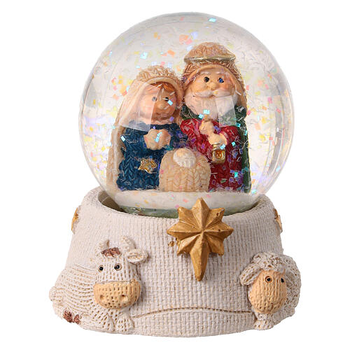 Christmas snow globe with Nativity, different colours, 2.5x2x2 in 3