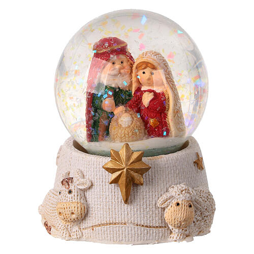 Christmas snow globe with Nativity, different colours, 2.5x2x2 in 4