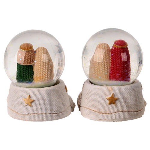 Globi di vetro con neve Natività assortiti 6x5x5 cm 5