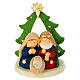 Stylized resin nativity Holy Family tree hut 9 cm s2