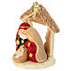 Stylized resin nativity Holy Family tree hut 9 cm s3