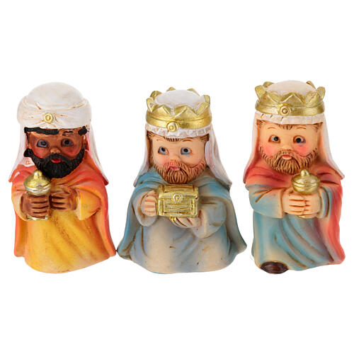 Child style nativity scene set with 10 5cm resin figurines 4