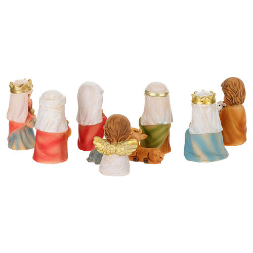 Child style nativity scene set with 10 5cm resin figurines 6