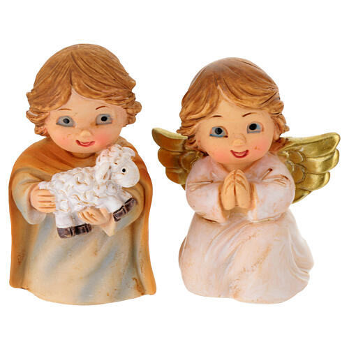 Presepe bambini 10 personaggi 7 cm resina dipinta 3