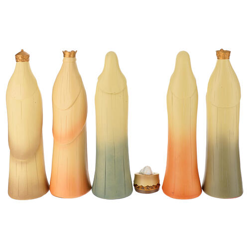 Set Nativité Rois Mages stylisés couleurs pastel 24 cm 4