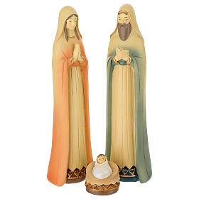 Set Natività Re Magi stilizzati colori pastello 24 cm