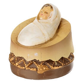 Stylized Holy Family set in pastel painted resin 30 cm