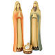 Stylized Holy Family set in pastel painted resin 30 cm s1