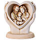 Holy Family inside a heart 10 cm ivory resin s1