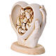 Holy Family inside a heart 10 cm ivory resin s3