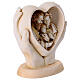 Holy Family inside a heart 10 cm ivory resin s4