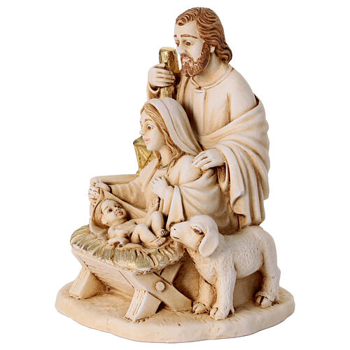 Nativité avec mouton 10 cm résine 3