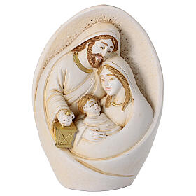 Natividad ovalada de resina marfil y oro 10 cm