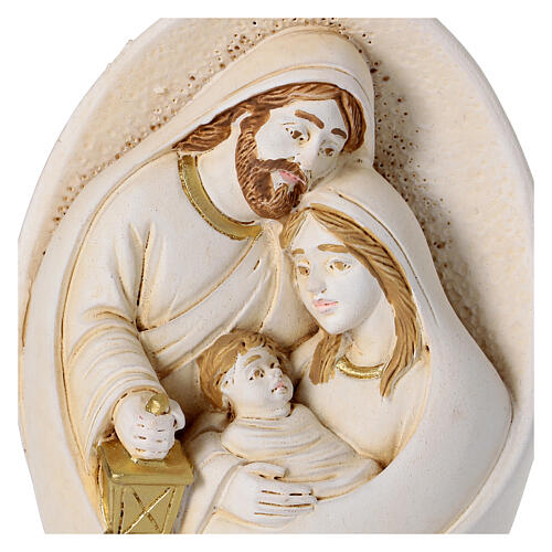 Natividad ovalada de resina marfil y oro 10 cm 2