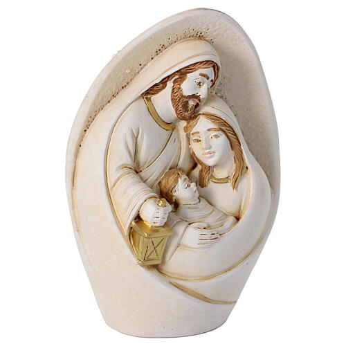 Natività ovale in resina avorio e oro 10 cm 4
