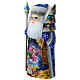 Blue Santa Claus, wooden statue, 7 in s3