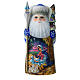 Blue wooden Santa Claus decoration 18 cm s1