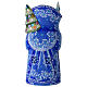 Blue wooden Santa Claus decoration 18 cm s5