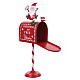 Cassetta della posta Babbo Natale su stelo bianca e rossa 20x15x65 cm s2