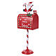 Cassetta della posta Babbo Natale su stelo bianca e rossa 20x15x65 cm s3