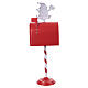 Cassetta della posta Babbo Natale su stelo bianca e rossa 20x15x65 cm s4