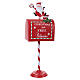 Cassetta della posta Babbo Natale su stelo bianca e rossa 65x25x15 cm s6