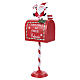 Caixa de correio Pai Natal com pedestal branco e vermelho 65x25x15 cm s1