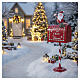 Santa Claus Mailbox on Red and White Stem, 65x25x15 cm s8