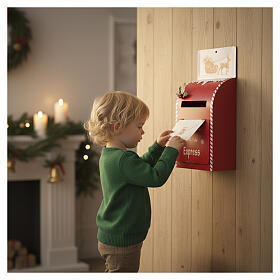 Tabletop Santa Claus mailbox, 16x8x4 in