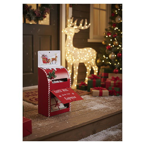 Cassetta postale da tavolo Babbo Natale 40x20x10 cm 4