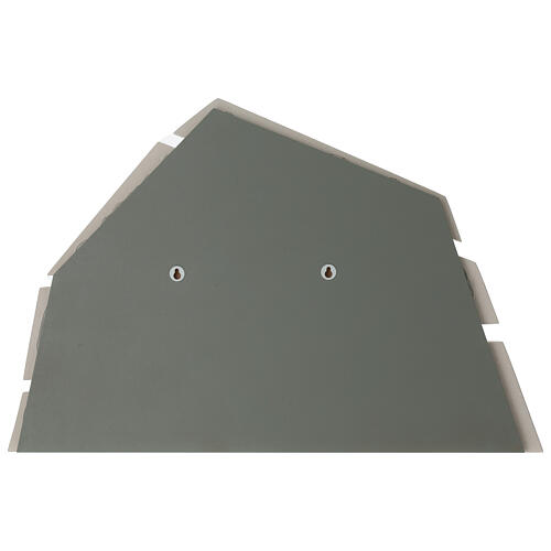 Baixo-relevo de cabeceira Santa Família "Armonia" com cabana cor sálvia argila refratária Centro Ave 70x45 cm 4