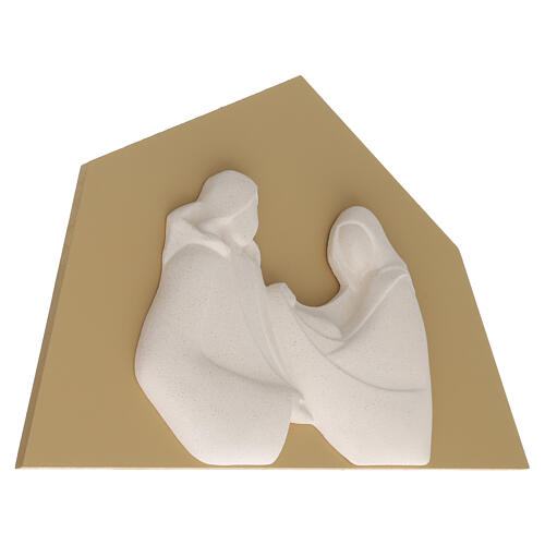 Sacra Famiglia Armonia sfondo nocciola argilla refrattaria Ceramica Centro Ave 30x20 cm 2