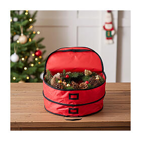Aufbewahrungstasche für Weihnachtskränze, 2 Hauptfächer – Ø 60 cm, Höhe 40 cm