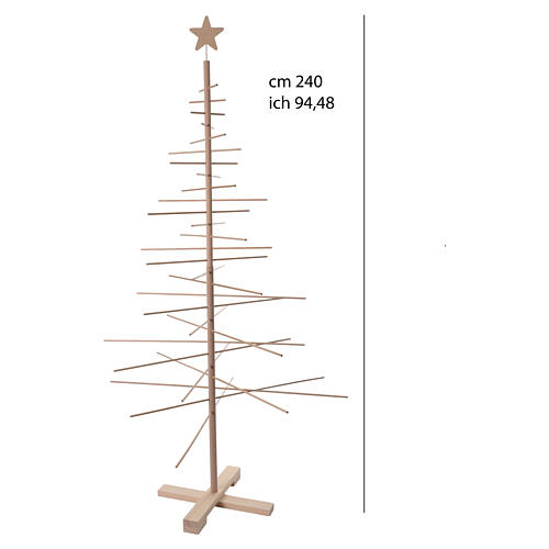 Árbol de Navidad Xmas3 de madera natural 240 cm 3