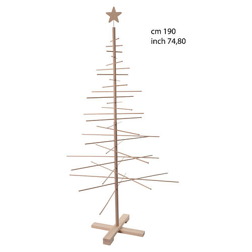 Decorative Natural Wood Christmas Tree 190 cm, Xmas3 3